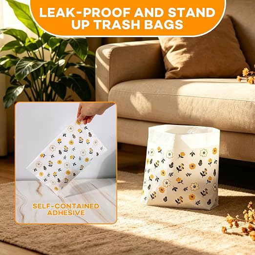 30 Pcs Disposable Car Trash Bags, Seal Disposable Car Garbage Bin Bags, Stick On Car Trash Bin for SUV Truck, RV Travel, Camping, Bedroom, Study Room, Office