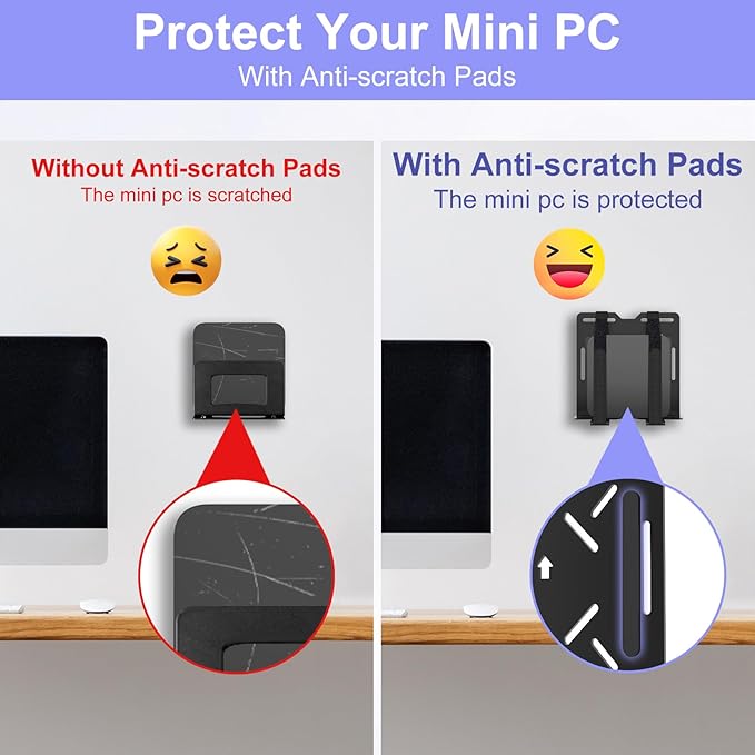 Universal Mini PC Mount for KAMRUI Mini PC, Wall and VESA Mount for KAMRUI GK2, GK3PLUS/PRO, AK1PLUS/PRO, AK2PLUS, E1Essenx E1, E2Essenx E2, E3B, H1, AM02PRO, AM06PRO with Adjustable Strap and Screws