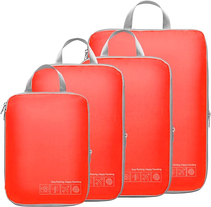 Cambond Compression Packing Cubes for Travel - Lightweight Expandable Travel Bags Luggage Organizers Travel Essentials Compression Cubes for Travel Space Saver for Carry on Suitcases Organizer