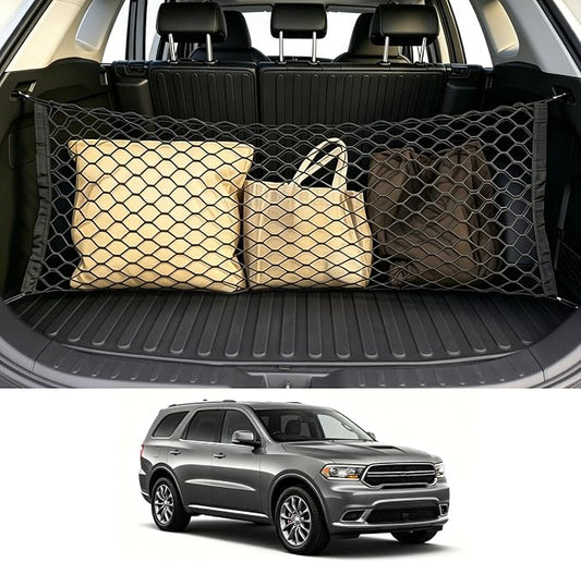 Tongama-Cargo Net for 2016-2026 Dodge Durango/Jepp Grand Cherokee, Heavy Duty Elastic Trunk Storage Net with Hooks for Dodge Durango/Jepp Grand Cherokee Car Exterior Accessories