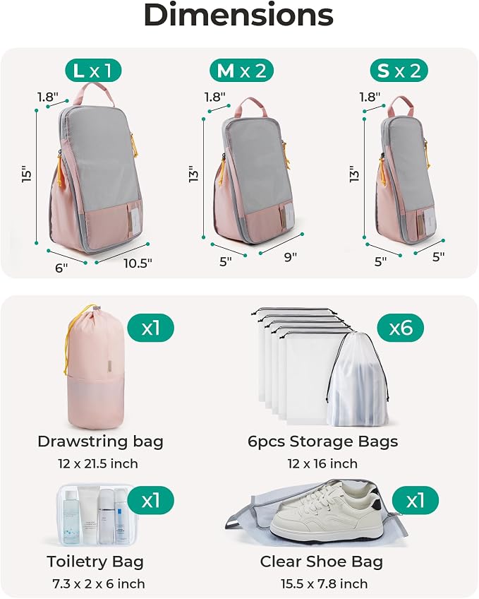 BAGSMART 6 Set /4 Set/2 Set Compression Packing Cubes for Travel, Lightweight Luggage Organizer Bags, Durable Space Saver Bags Travel Essentials