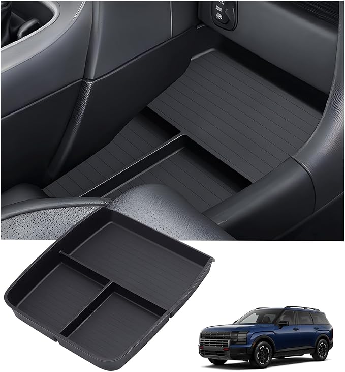 Lower Center Console Organizer Tray Storage Box for Hyundai Palisade 2026, Interior Accessories Insert Tray Storage Box for 2026 Palisade, Black