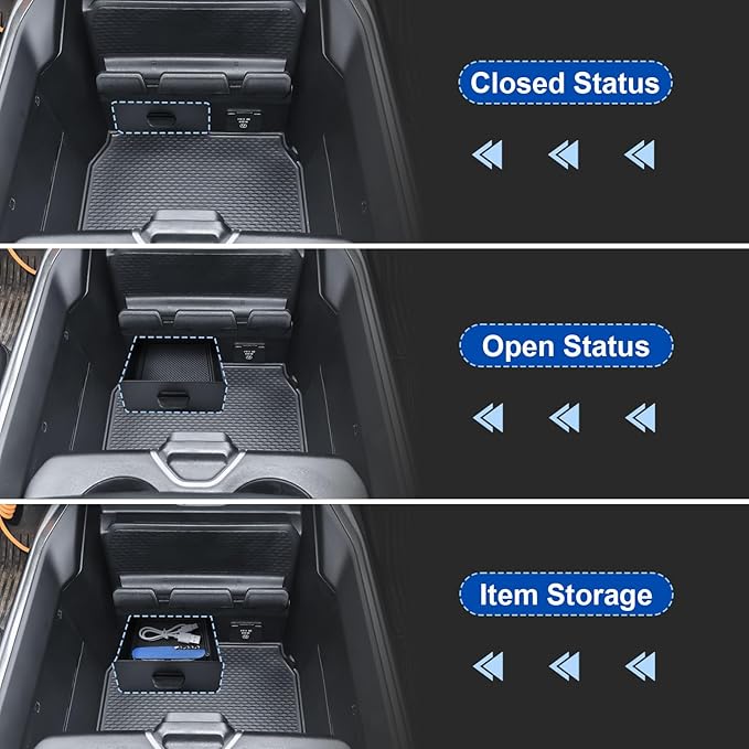EDBETOS Storage Drawer Tray Compatible with 2019–2026 Dodge RAM 1500 2500 3500 Center Console Storage Drawer Accessories, Removable Cubby Organizer Box Insert Tray (Only Fits Models with Cubby)