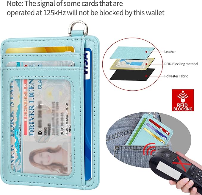 EcoVision Slim Minimalist Front Pocket Wallet, RFID Blocking Credit Card Holder Wallet with Detachable D-Shackle for Men Women