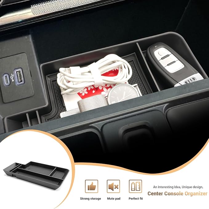 YEE PIN 2025 Ford F150 XLT Center Console Tray Hidden Storage for 2021-2026 Ford F150 & 2022-2024 F150 Lightning XLT F150 Console Organizer Middle 2025 F150 Console Tray for 2025 F150 XLT Accessories