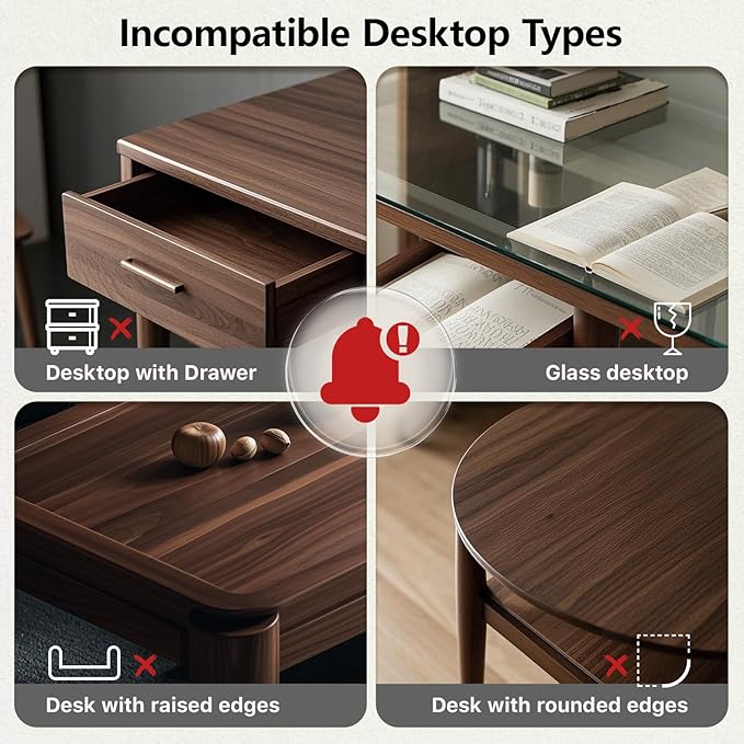 3 in 1 Clamp-on 15.7"×7.5" Desk Extender, Heavy-Duty Side/Top Desk Organizer Shelf, Adjustable Desktop Storage for Office Accessories, Monitor and Laptop Riser, Light Wood