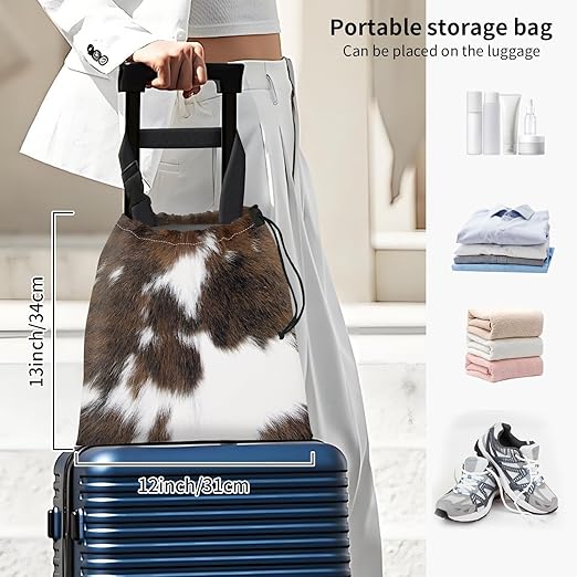 Car Trash Bag Large Hanging Can for Back of Seat, Cute Waterproof Car Garbage Bag for Vehicle, Travelling, Outdoor Cute Cowhide Print