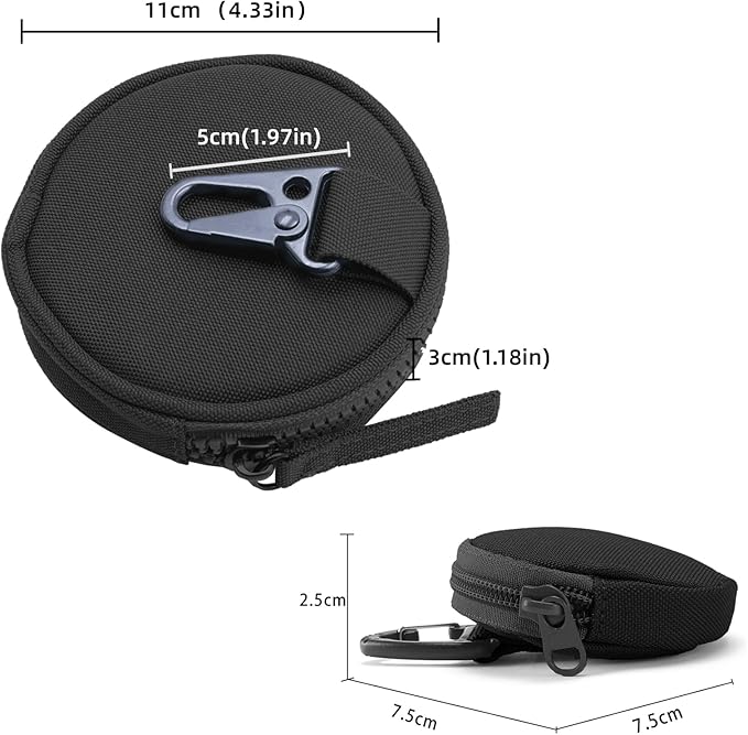 Tactical EDC Pouch for Men - 1000D Nylon Round Small Utility, Triangle Buckle Belt, Water-Repellent EDC Organizer, Coin Pouch for Keys & Earbuds