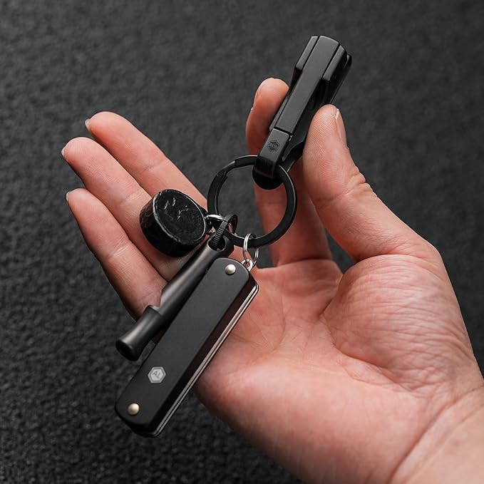 KeyUnity EDC Belt Keychain Clip Quick Release, Stainless Steel Duty Belt Key Ring Holder for Pants, Jeans, Trousers