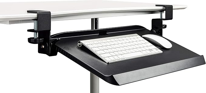 Mobotron Clamping Under-Desk Keyboard Tray with Ergonomic 3-Angle Adjustment
