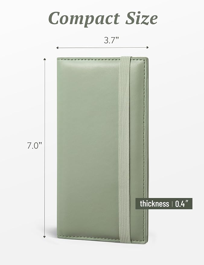 Zreal Checkbook Cover for Women, Premium Vegan Leather Checkbook Holder for Top & Side Tear Duplicate Checks with RFID Blocking (Sage Green)