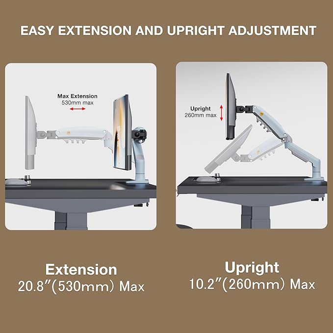 Monitor Mount,Fits 17-30" or Bigger Computer Monitors(Within 19.8lbs), Adjustable Stand with Tilt Rotation Swivel Function, Desk Mount F80 Series (Lake Blue)