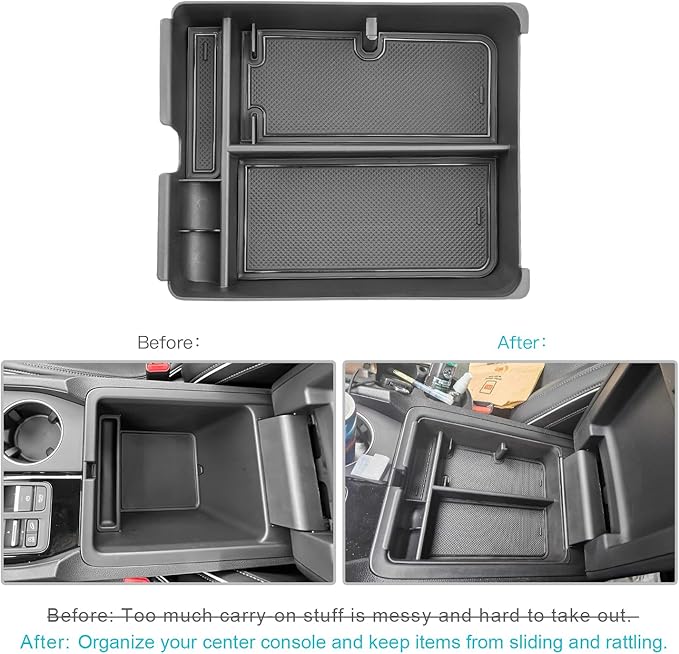 CDEFG 2023 2024 2025 Pilot Center Console Organizer Tray for 2023-2025 Honda Pilot Touring Sport EX-L Elite TrailSport LX Middle Console Storage Box 2024 2025 Ridgeline/ 2024-2026 Passport (Black)