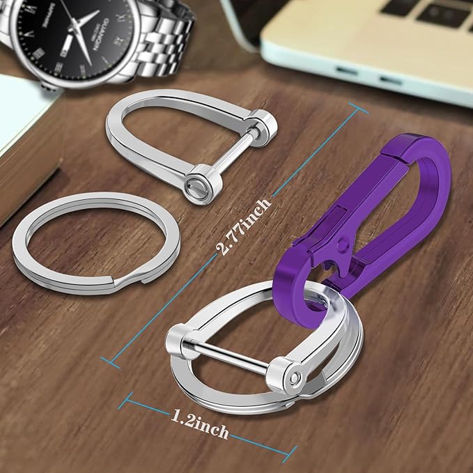 Zinc Alloy Key Chain 3 Packs Keychain Keyring Organizer Key Ring Holder Clip for Men and Women