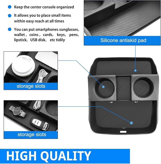 SHAOHAO 2Pcs for 2026 Hyundai Palisade Center Console Organizer & Lower Organizer Tray for 2026 Hyundai Palisade Calligraphy Accessories Console Tray Armrest Storage Box Easy Removal (Only for 7-Seat)