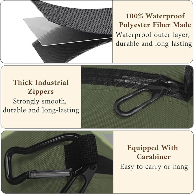 Small Toiletry Bag for Men, Travel Bag Waterproof and Foldable for Storage Mini Toiletry Bag Equipped With Carabiner for Easy Portability (army green)