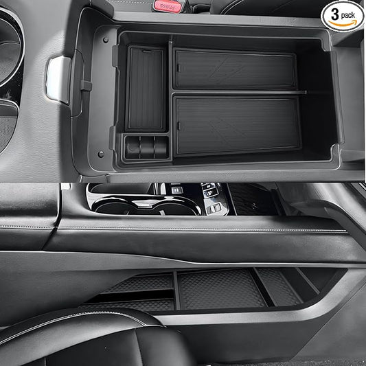 CDEFG 3Pcs for 2025 2026 Murano Center Console Organizer for 2025 2026 Murano Accessories Middle Console & Lower Console Organizer Tray Armrest Storage Box