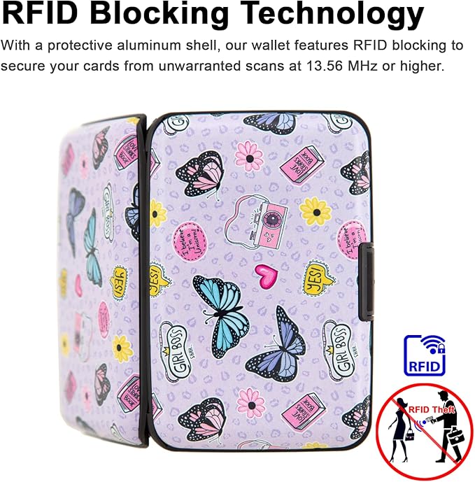 Credit Card Holder Small RFID Blocking Wallet Business Metal Slim Mini Aluminum Hard Case for Women Men