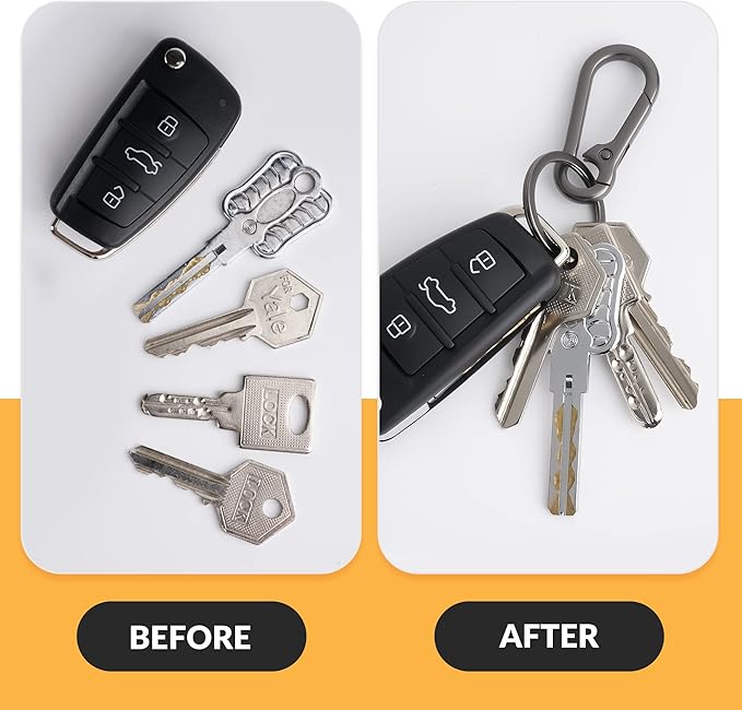 Rainspire Key Ring Keychain Keyrings Key Chain Holder Clip Key Organizer Key Chain Ring for Men and Women, 3 Pack