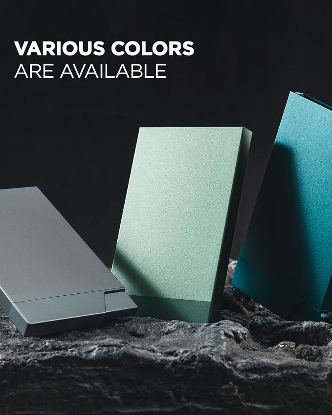 VULKIT Pop up Card Holder Minimalist Credit Card Holder RFID Blocking Slim Metal Card Case for Men or Women(Midnight Green)