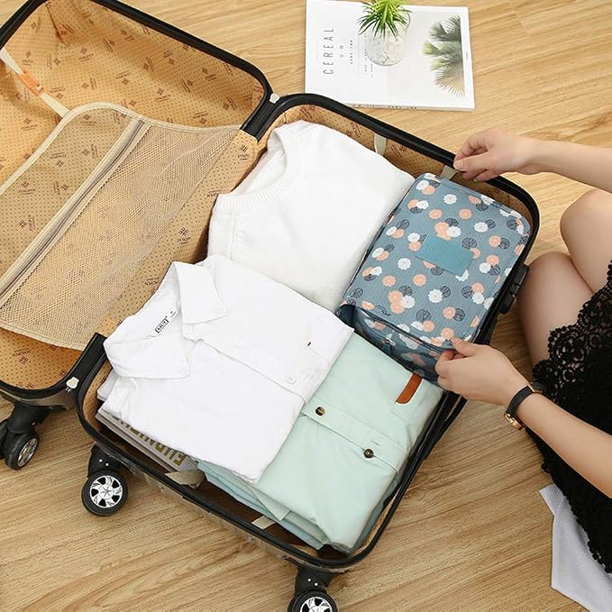 Sechunk Waterproof Travel Toiletry Bags Hanging Multi-function Cosmetic Bag Makeup Bag for Women (yellowSmile)