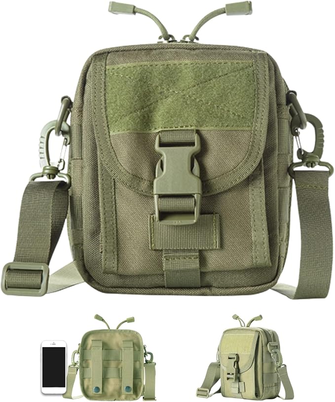 EDC Pouch Men Small Multitool Organizer Pouch EDC EMT Utility Pouch with Map Sleeve Modular Tool Pouch EDC Molle Pouch for Men Gadget, Utility, Cell Phone