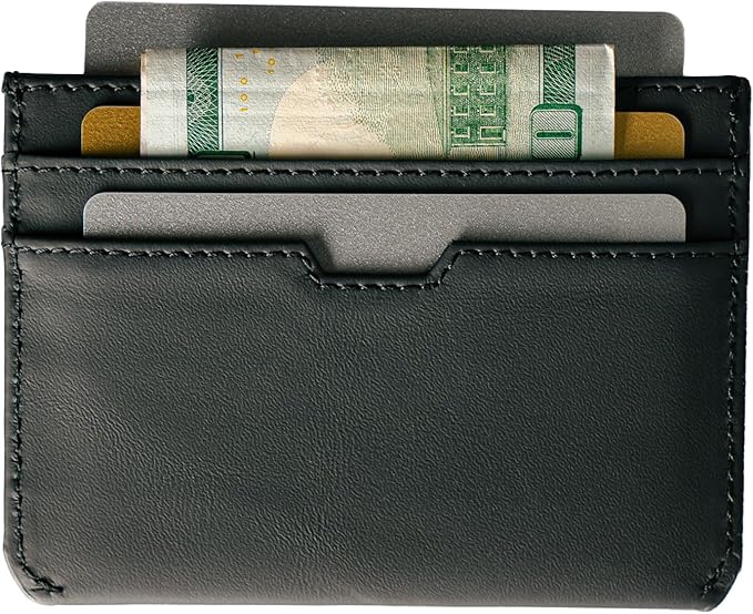Vaultskin MOORGATE Slim Card Holder – Minimalist Leather Wallet with RFID Blocking, Front Pocket Credit Card Case for Men & Women