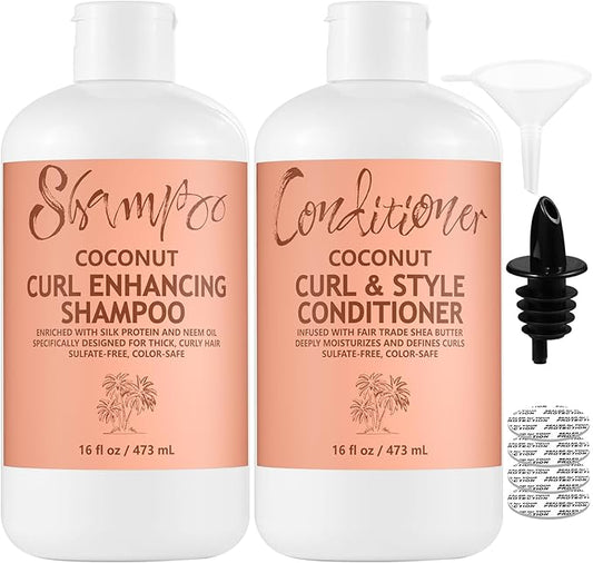 Empty Shampoo Bottles Set (32oz Total) – Leak-Proof, Fill & Pack in Checked Luggage with Confidence – Reusable Funnel – for Cruises, Beach, Events, Travel