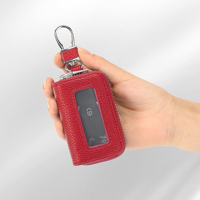 SENDEFN Universal Car Key Fob Case Leather Smart Remote Keychain Protector Holder