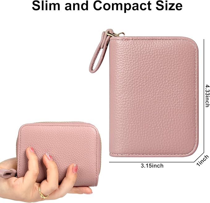 EcoVision Credit Card Holder RFID Card Case Wallet, Small Accordion Zipper Card Case Holder, Card Organizer Case for Women Men