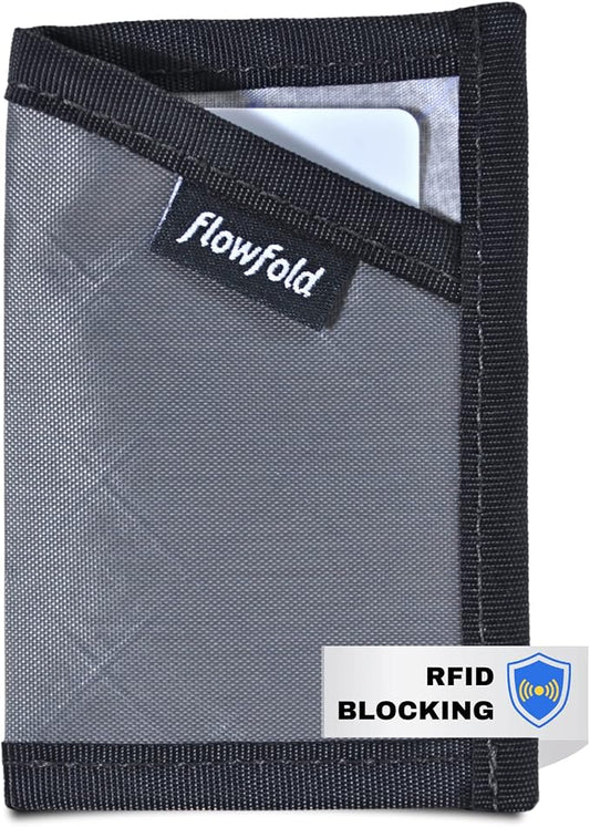 Flowfold RFID-Blocking Wallet Card Holder Wallet Recycled Material Minimalist Wallet - Durable Slim Front Pocket Wallets Made in USA