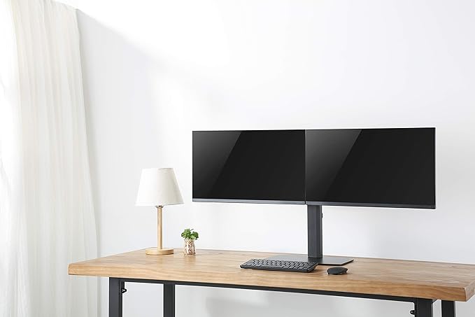Amer Mounts | 17"-27" LED LCD Monitor Stand | 2EZH| Dual Monitor | 13.2lbs Capacity