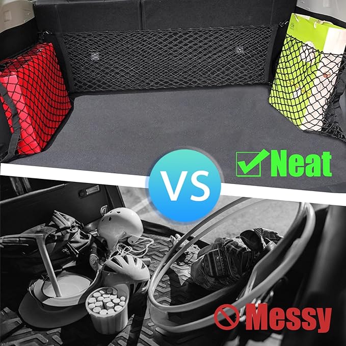 Compatible with Subaru Forester Accessories Automotive Elastic Trunk Mesh Cargo Net Premium Trunk Organizer Storage Luggage Left and Right Side Net SUV Car Organizer 2PCS