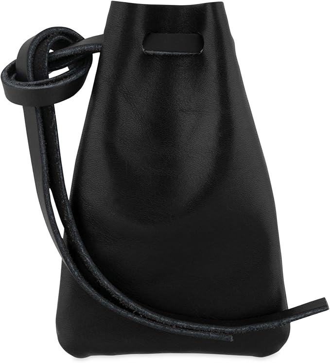 Leather Drawstring Pouch, Coin Bag, Medicine Tobacco Pouch Medieval Reenactment Made in U.S.A. by Nabob Leather Size 4.75" x 3"