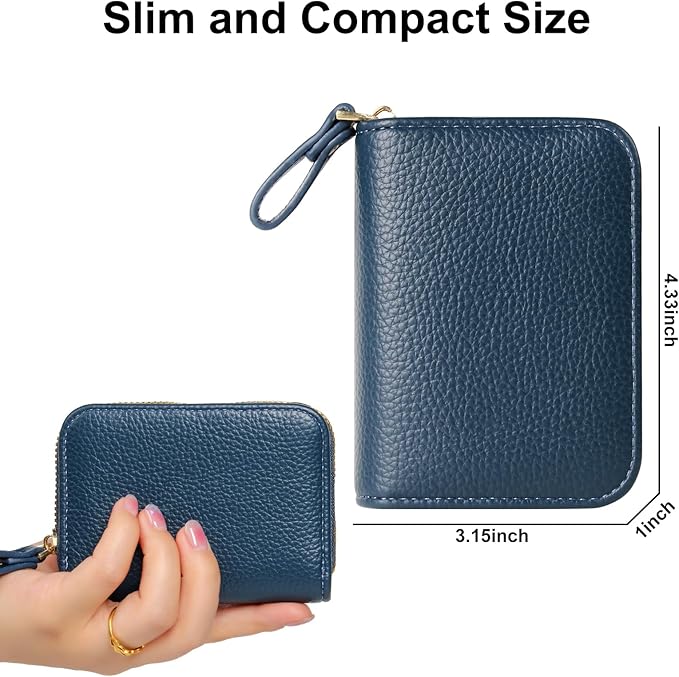 EcoVision Credit Card Holder RFID Card Case Wallet, Small Accordion Zipper Card Case Holder, Card Organizer Case for Women Men