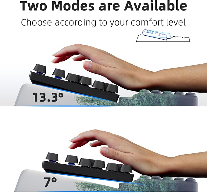 Ospelelf Keyboard Wrist Rest Pad, Comfy Ergonomic Keyboard Stand Holder, Office Desk Accessories, Work from Home Essentials, Green Forest Pattern