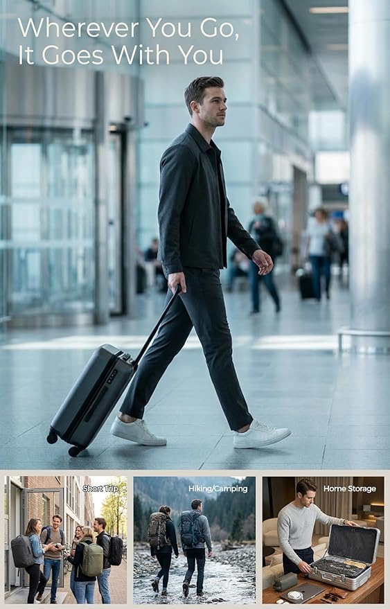 IKYWT Travel Vacuum Seal Bag with Pump, 21L Compression Packing Cube Kit with 270° Zipper, Reusable Waterproof Vacuum Storage for Carry-On & Small Checked Luggage (1-Pack)