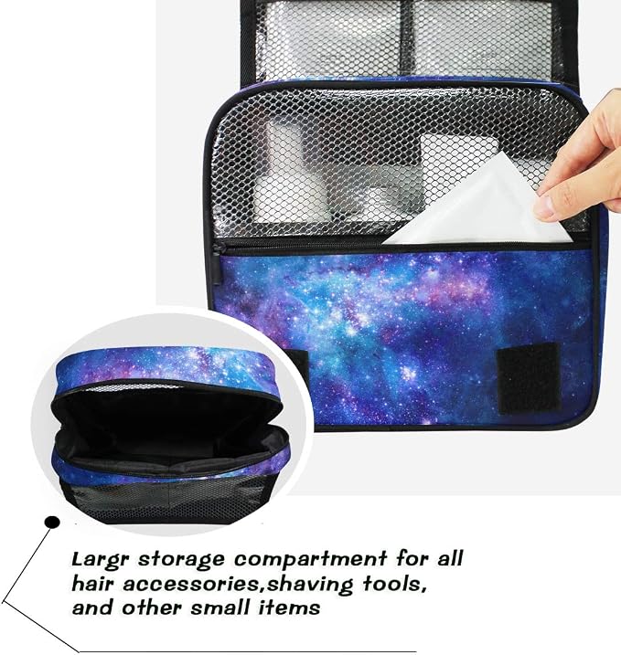 senya Hanging Travel Toiletry Bag Kit Makeup Case Cosmetics Organizer for Men Women (Nebula Gas Cloud Deep Outer Space)