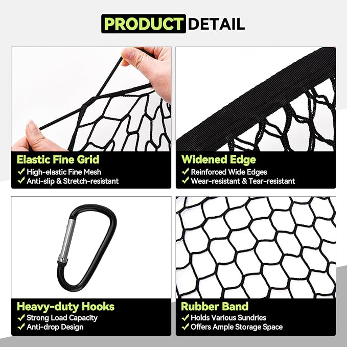 Tongama-Cargo Net for 2020-2026 Toyota Grand Highlander/Highlander/Lexus TX, Heavy Duty Elastic Trunk Storage Net with Hooks for Toyota Grand Highlander/Highlander/Lexus TX Car Exterior Accessories