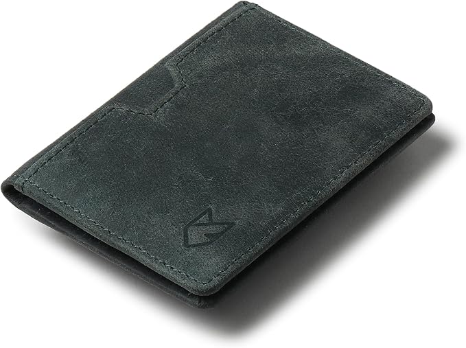 FOXHACKLE Full Grain Leather Credit Card Holder for Men and Women, Slim Bifold RFID Blocking Wallet, Thin Front Pocket Minimalist Wallet, Small Card Case.