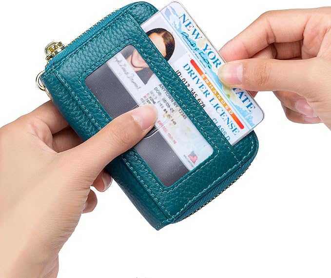 imeetu Rfid Credit Card Holder,Genuine Leather Businese Card Case,Rfid Blocking Wallet for Women & Men