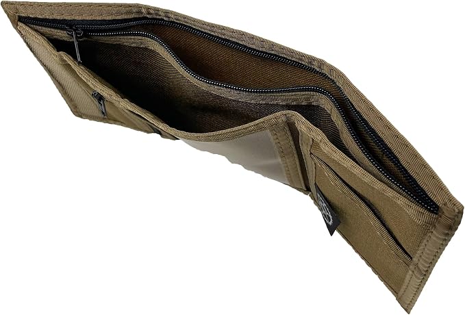 Sprocket Nylon Trifold Wallet with Coin Pocket & ID Window (Coyote Brown)