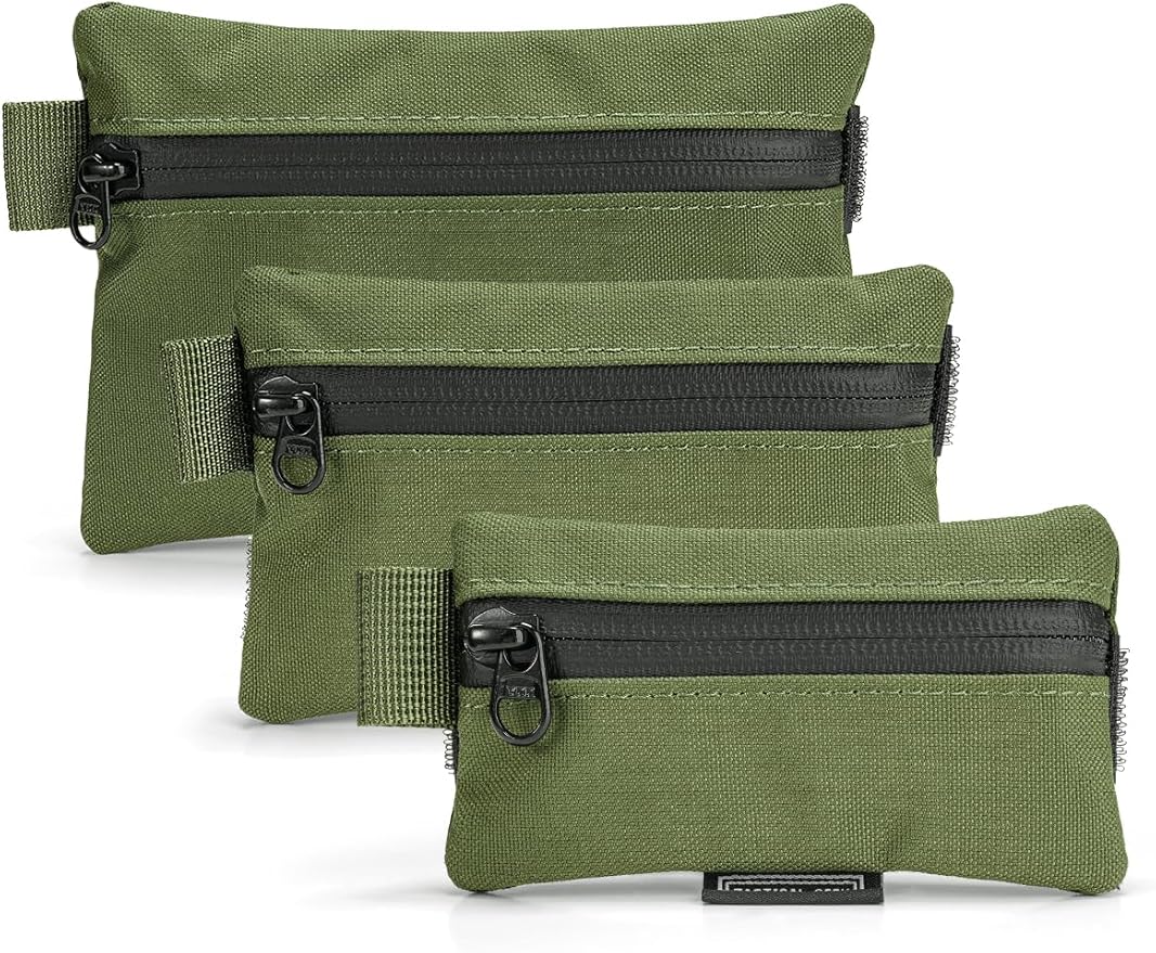 TACTICAL GEEK Storage A5 EDC Storage Pouch Set, Molle EDC Gadget Pouch, Multi-Functional Utility Small Tool Pocket for Daily Carry (Green/CR)