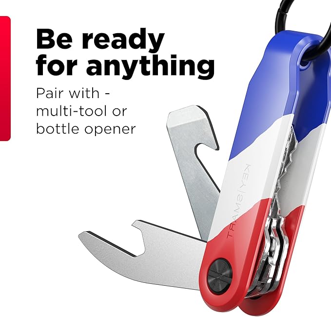 KeySmart Loop - Keychain Key Holder, FKM Silicone Compact Key Organizer for Key Chain, Clutter-Free Compact EDC Key Chains