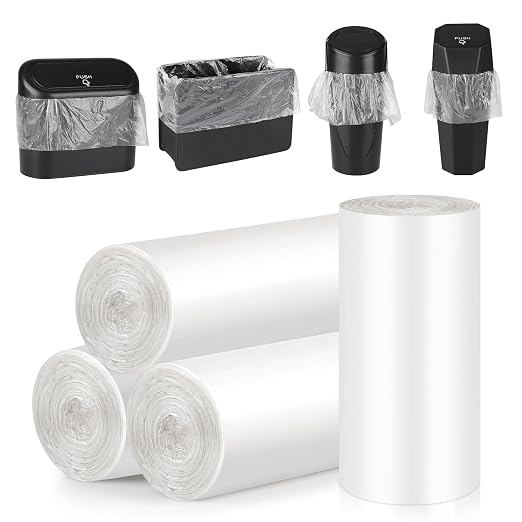 Accmor Mini Car Trash Can Bags for Auto Trash Bin, 120 Count Small Garbage Organizer Bags Tear-Resistant, Liner Refills (Vehicle Trash Can is not Included), White