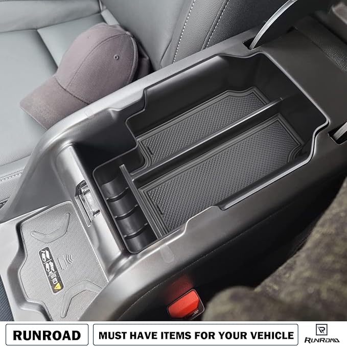 RUNROAD Center Console Organizer Tray Compatible with Chevy Colorado/GMC Canyon 2015 2016-2020 2021 2022 Accessories, Insert ABS Secondary Storage Box Armrest Tray Coin Holder Black