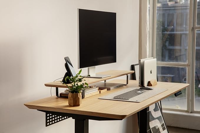 Oakywood Dual Monitor Stand - Handmade in EU - Natural Wood Monitor Stand Riser - Laptop Accessories ??220 lbs (100 kg) Capacity - 41.3"x9" (105x23 cm) ??100% Natural Oak Veneer