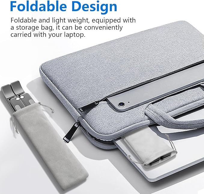 Laptop Stand for Desk, Aluminum Metal MacBook Stand，Computer Riser for Desk, Portable Foldable Adjustable Notebook Holder, Compatible with 10-15.6 Inch Laptops, iPad, Space Gray.