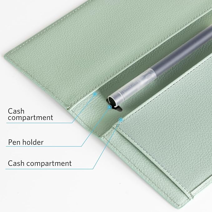 CoBak Premium Leather Checkbook Cover - RFID Blocking, Classic Design, Slim & Durable - Perfect for Personal & Business Checks
