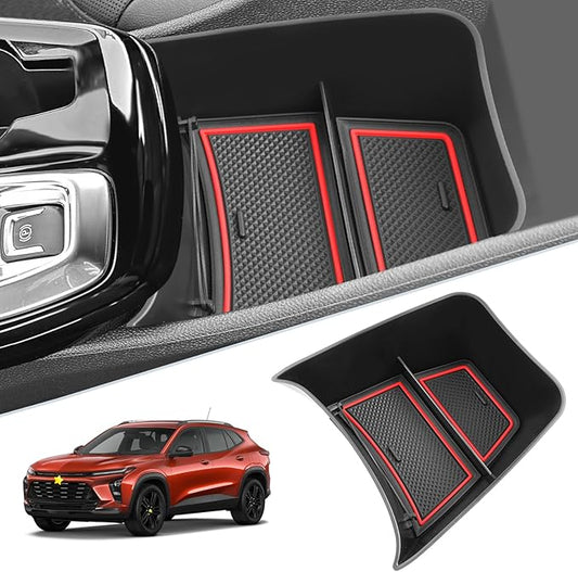 SKTU for 2024 2025 2026 Chevy Trax Center Console Organizer 2024 2025 2026 Trax Console Tray 2024 2025 2026 Chevy Trax Lower Console Tray 2024 2025 2026 Chevy Trax Accessories (Red)